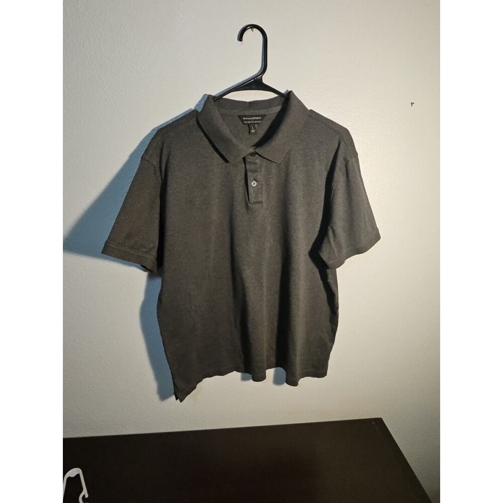 Banana Republic Men's Luxe Touch Performance Dark Gray Polo Shirt Size L